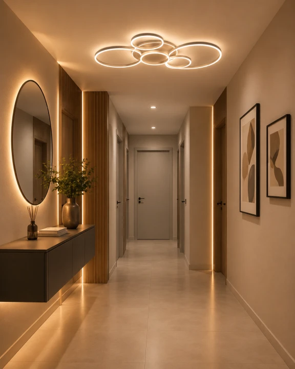 Lampa Sufitowa LED Biała Ring Matrix 137W Duży Żyrandol 6 Okręgów 110cm Pilot + Aplikacja