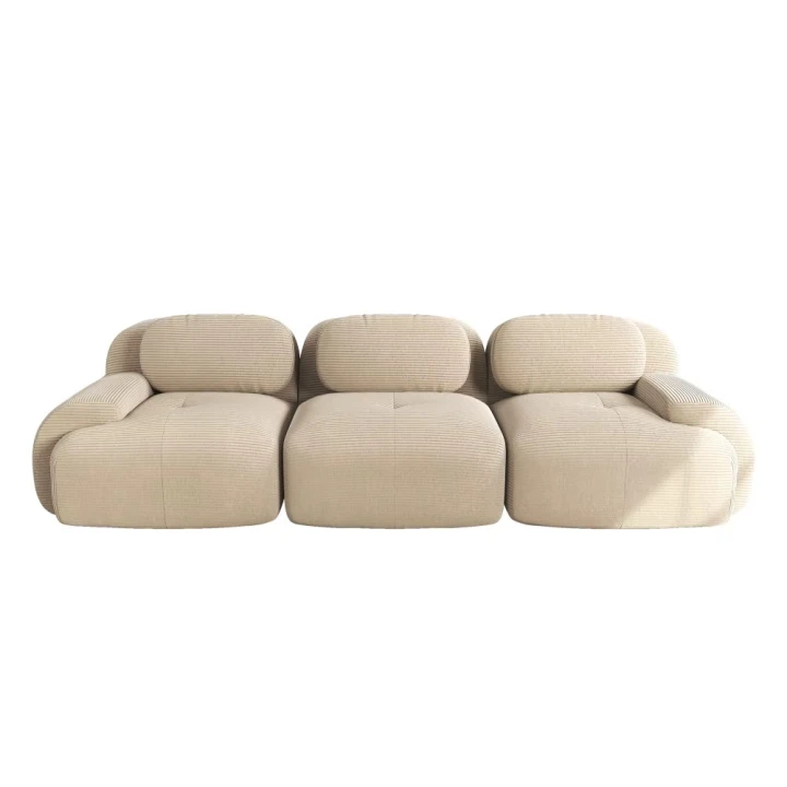 Sofa 3-osobowa modułowa Cordsamt 298 cm miękka tapicerka, szerokie siedzisko