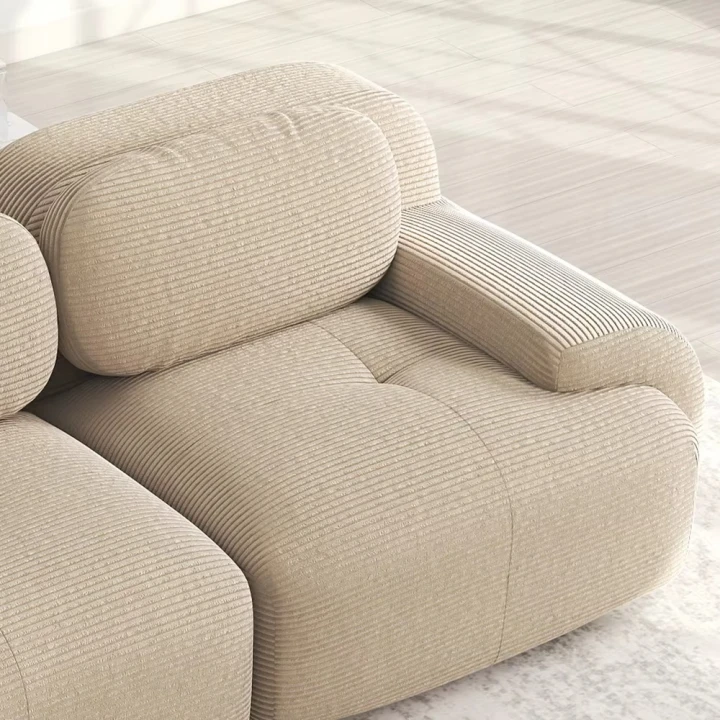 Sofa 3-osobowa modułowa Cordsamt 298 cm  miękka tapicerka, szerokie siedzisko