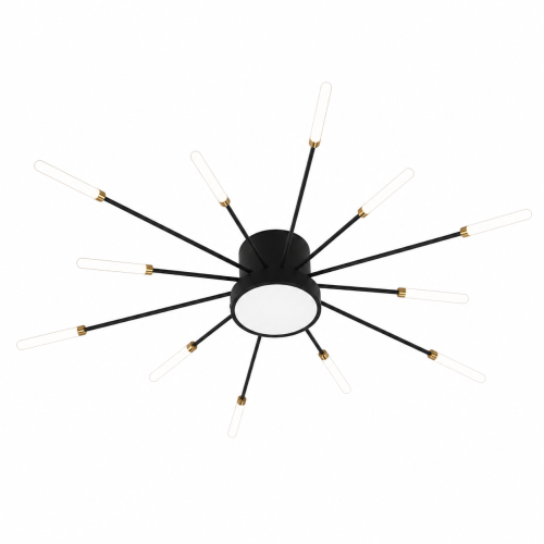 Lampa Sufitowa LED Czarno-Złota Starry Night 80cm Modern Żyrandol 12 Ramion Dmuchawiec