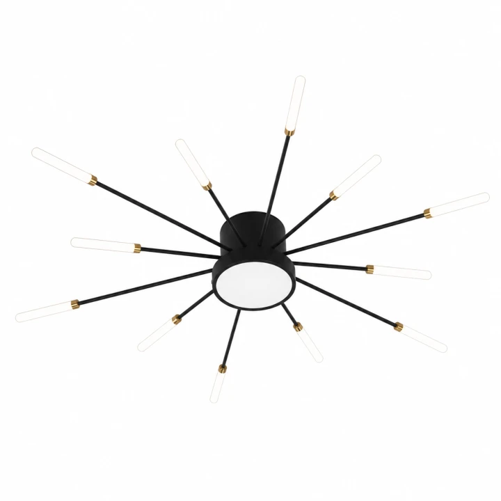 Lampa Sufitowa LED Czarno-Złota Starry Night 80cm Modern Żyrandol 12 Ramion Dmuchawiec
