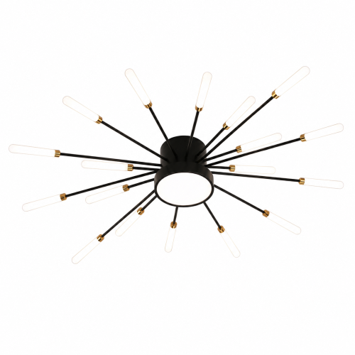 Lampa Sufitowa LED Czarno-Złota Starry Night Grand 80cm Modern Żyrandol 18 Ramion Dmuchawiec