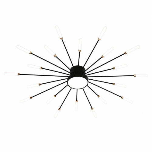 Lampa Sufitowa LED Czarno-Złota Starry Night XXL 105cm Modern Żyrandol 20 Ramion Dmuchawiec