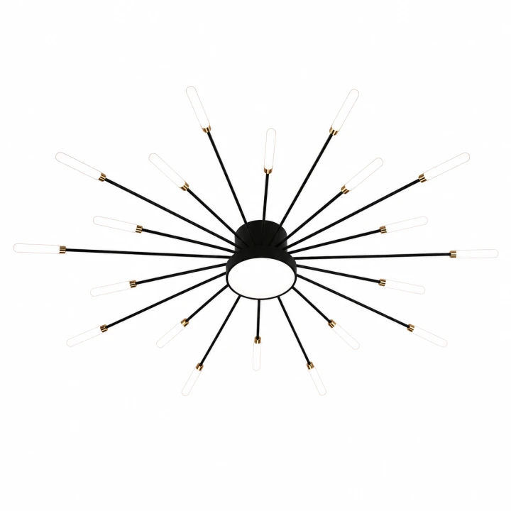 Lampa Sufitowa LED Czarno-Złota Starry Night XXL 105cm Modern Żyrandol 20 Ramion Dmuchawiec