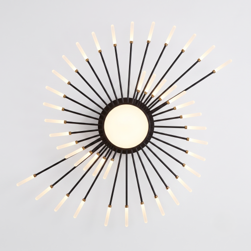 Lampa Sufitowa LED Czarno-Złota Starry Night Supreme 128cm Luksusowy Żyrandol 42 Ramiona Dmuchawiec