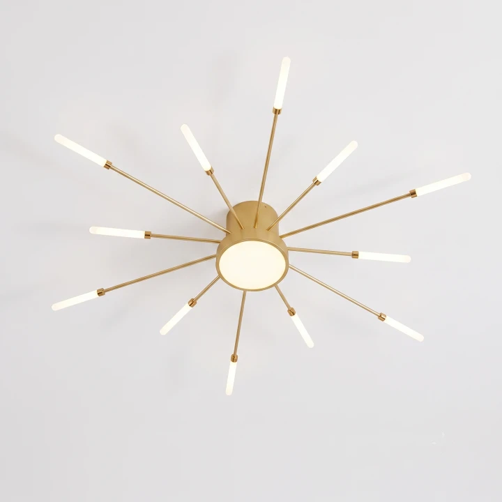 Lampa Sufitowa LED Złota Starry Night Gold 80cm Modern Żyrandol Glamour 12 Ramion Dmuchawiec