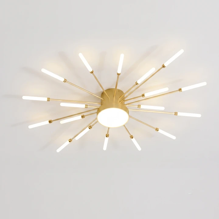 Lampa Sufitowa LED Złota Starry Night Gold Grand 80cm Modern Żyrandol Glamour 18 Ramion Dmuchawiec
