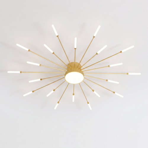 Lampa Sufitowa LED Złota Starry Night Gold XXL 105cm Modern Żyrandol Glamour 20 Ramion Dmuchawiec
