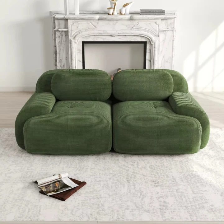 Sofa 2-osobowa modułowa Cordsamt 208cm new design