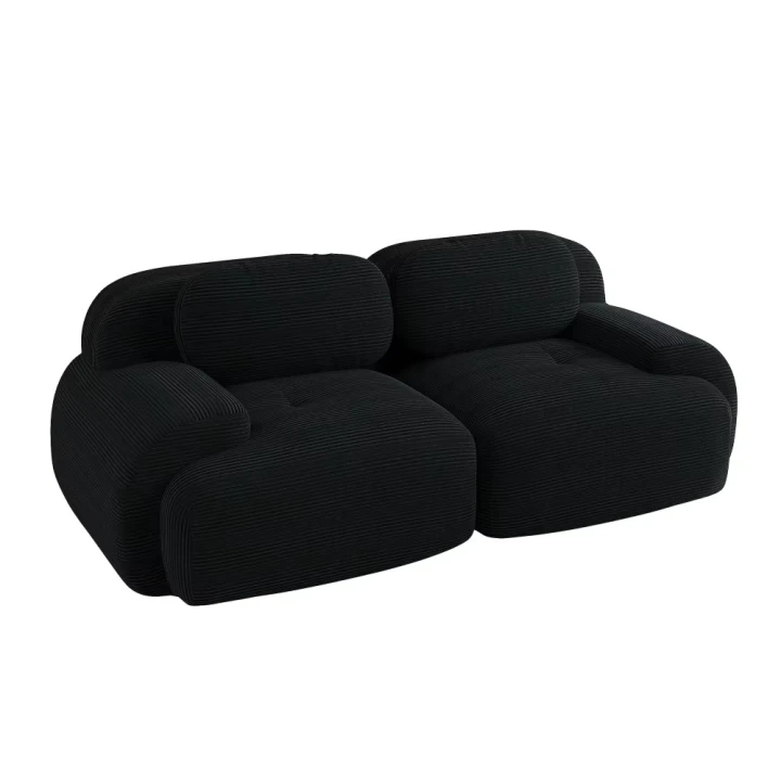 Sofa dwuosobowa Cordsamt z zakrzywionymi podłokietnikami