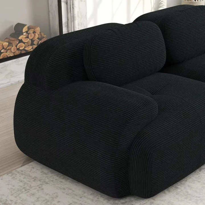 Sofa dwuosobowa Cordsamt z zakrzywionymi podłokietnikami