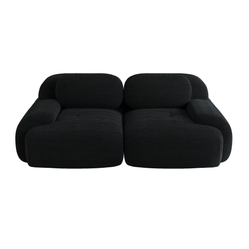 Sofa dwuosobowa Cordsamt z zakrzywionymi podłokietnikami
