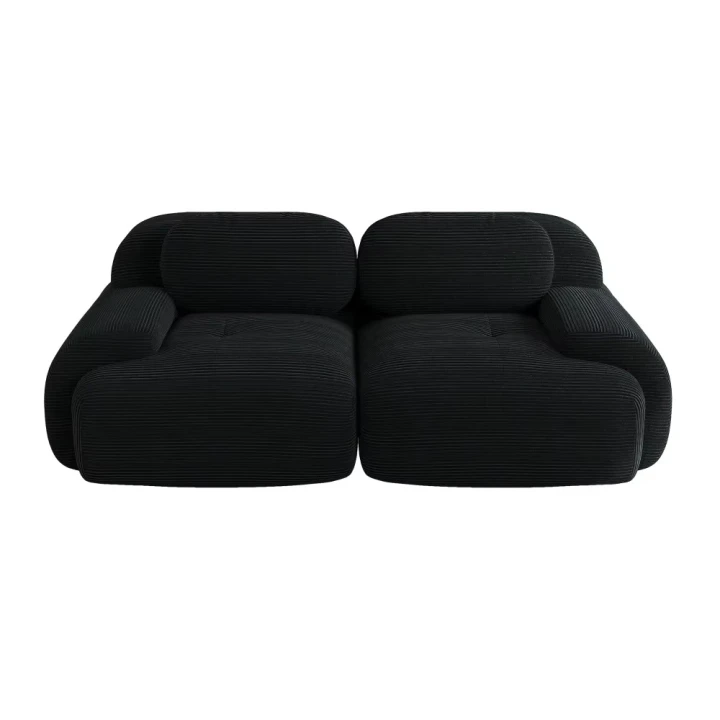 Sofa dwuosobowa Cordsamt z zakrzywionymi podłokietnikami