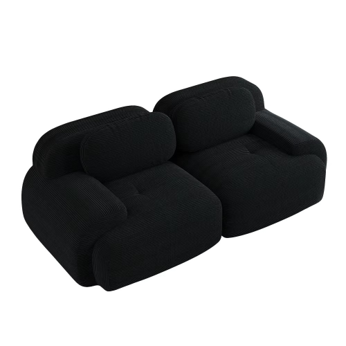 Sofa dwuosobowa Cordsamt z zakrzywionymi podłokietnikami