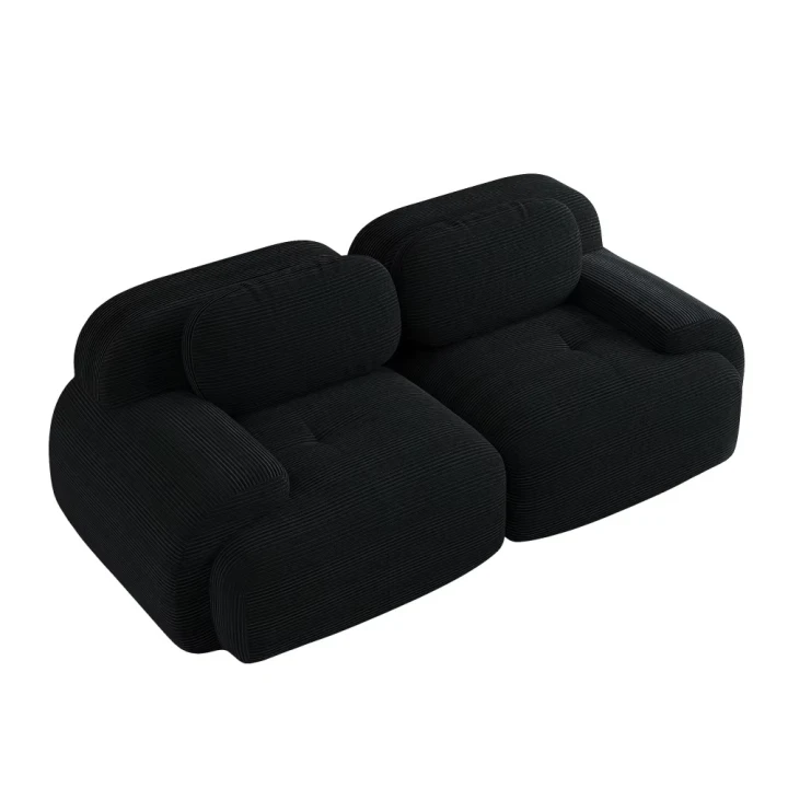 Sofa dwuosobowa Cordsamt z zakrzywionymi podłokietnikami