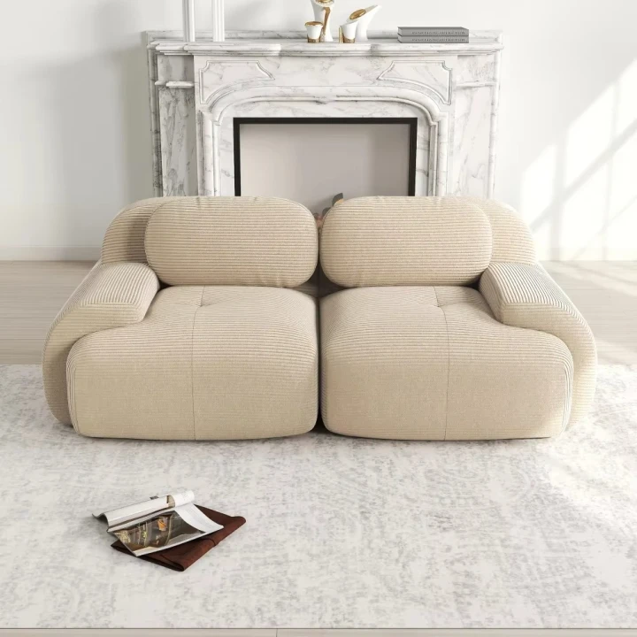 Sofa 2-osobowa modułowa Cordsamt 208cm new design