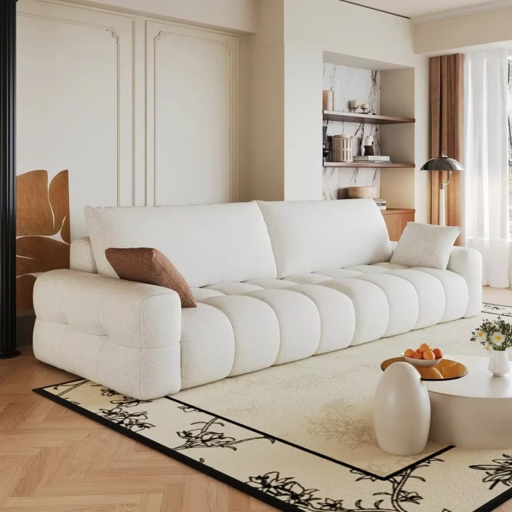 Sofa 260 cm bezszkieletowa modułowa – kompresyjna sofa z głębokim siedziskiem