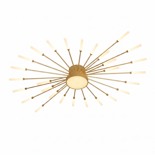Lampa Sufitowa LED Złota Starry Night Gold Ultimate 105cm Luksusowy Żyrandol Glamour 28 Ramion Dmuchawiec