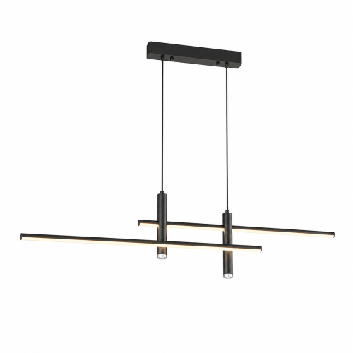 Lampa Wisząca LED Czarna Crossline Art XXL 150cm Długa Liniowa Nad Stół i Wyspę