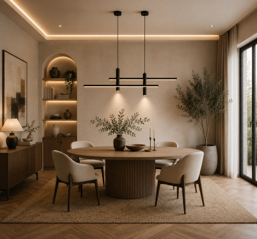 Lampa Wisząca LED Czarna Crossline Art XXL 150cm Długa Liniowa Nad Stół i Wyspę