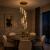 Złota Lampa Wisząca Kaskada LED Kryształowe Sople Tuby 10x 120cm Glamour CRYSTAL DROP