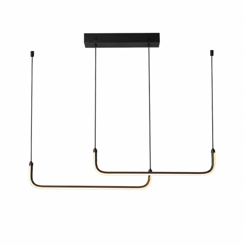 Lampa Wisząca LED Czarna Curve Black Line 90cm Liniowy Łuk Nad Stół i Wyspę Modern Loft