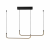 Lampa Wisząca LED Czarna Curve Black Line 90cm Liniowy Łuk Nad Stół i Wyspę Modern Loft
