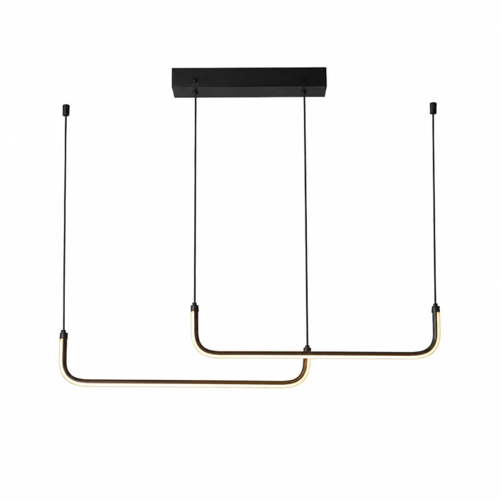 Lampa Wisząca LED Czarna Curve Black Line 90cm Liniowy Łuk Nad Stół i Wyspę Modern Loft