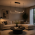 Lampa Wisząca LED Czarna Curve Black Line 90cm Liniowy Łuk Nad Stół i Wyspę Modern Loft