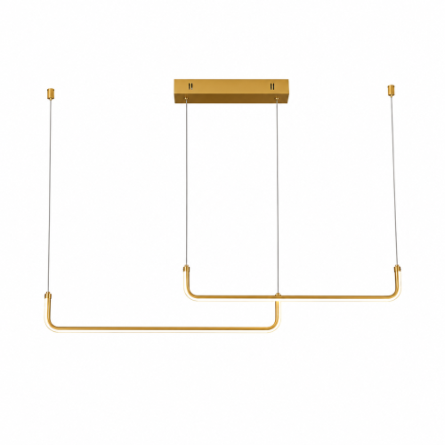 Lampa Wisząca LED Złota Curve Black Line 90cm Liniowy Łuk Nad Stół i Wyspę Modern Loft
