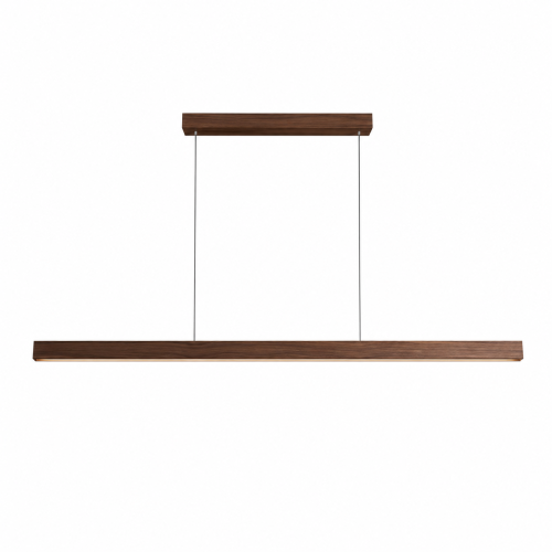 Lampa Wisząca LED Drewniana Natura Line Walnut 120cm Ciemny Orzech Nad Stół i Wyspę Japandi Loft