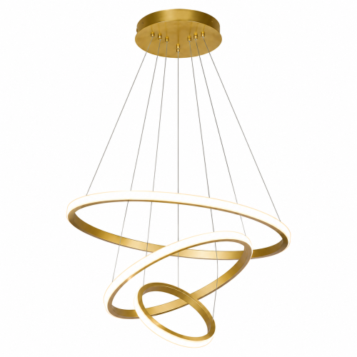 Lampa Wisząca LED Złota Triple Ring Gold Modern Żyrandol 3 Okręgi Glamour