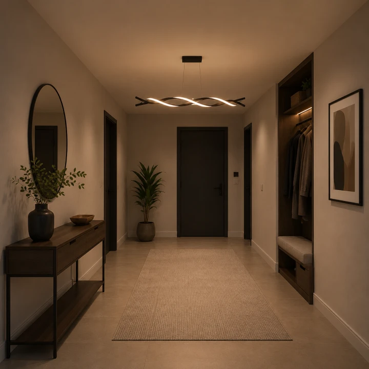 Czarna Lampa Wisząca LED Liniowa Fala 100 cm Modern Minimalist WAVE LINE