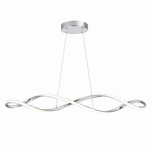 Lampa Wisząca LED Chromowa Wave Twist 92cm Skręcona Fala 4500lm Nad Stół Modern Loft