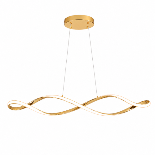 Lampa Wisząca LED Złota Wave Twist 92cm Skręcona Fala 4500lm Nad Stół Modern Loft