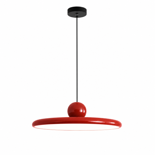 Designerska Lampa Wisząca LED Żyrandol UFO Talerz Czerwony 40 CM