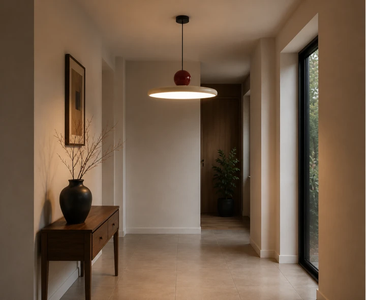 Lampa wisząca LED UFO Talerz beżowa 40 CM