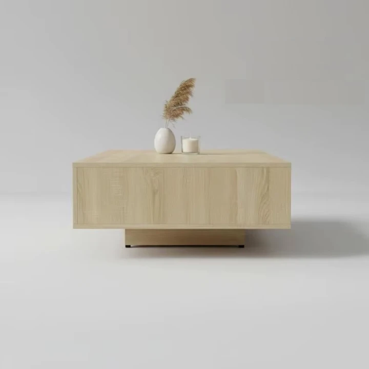 Nowoczesny stolik kawowy z półkami 85 × 55 × 31 cm – dąb sonoma