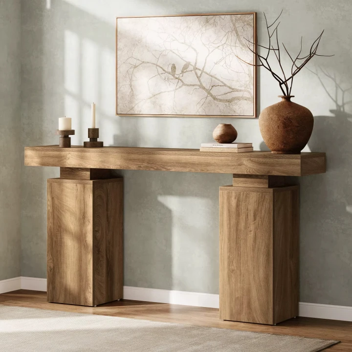 Konsola do przedpokoju w stylu farmhouse – 160 × 30 × 85 cm