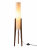 Lampa Podłogowa Drewniana Orzech Trójnóg LED 3 Barwy Światła Włącznik Nożny 127cm