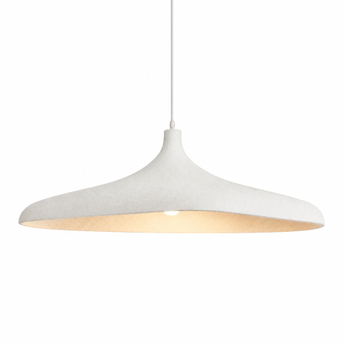 Lampa Wisząca Biała Nad Stół Wabi Sabi Japandi Fala Kapelusz