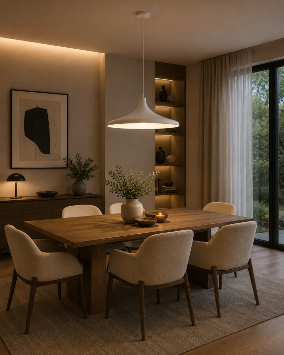 Lampa Wisząca Biała Nad Stół Wabi Sabi Japandi Fala Kapelusz