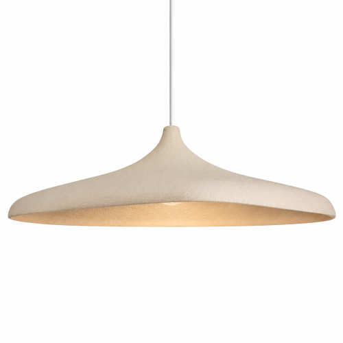 Lampa Wisząca Beżowy Nad Stół Wabi Sabi Japandi Fala Kapelusz