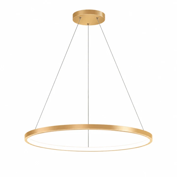 Nowoczesna Lampa Wisząca Złote Koło LED Ring Glamour