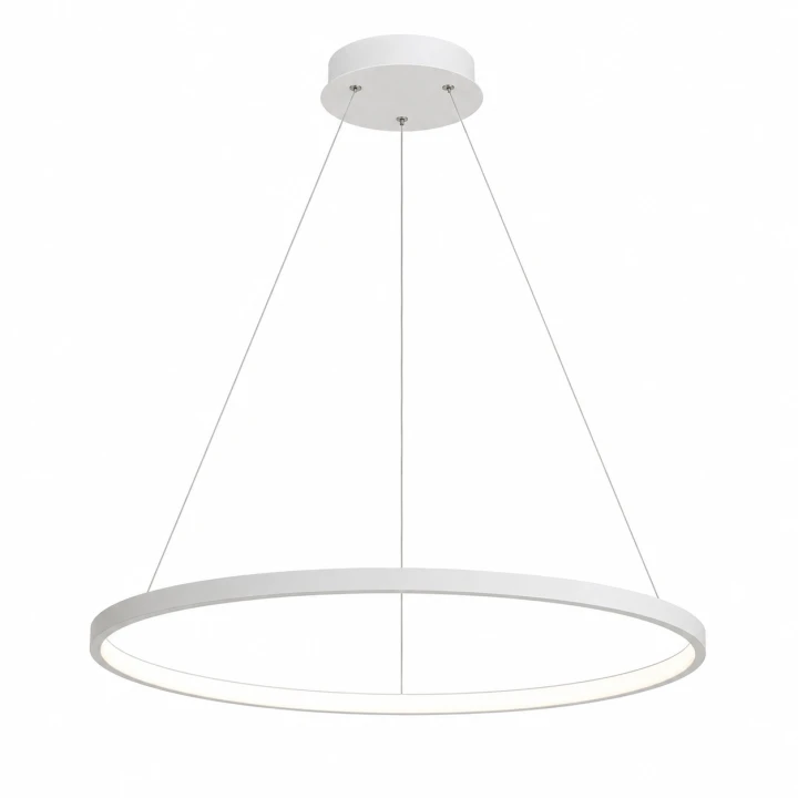 Nowoczesna Lampa Wisząca Białe Koło LED Ring Glamour