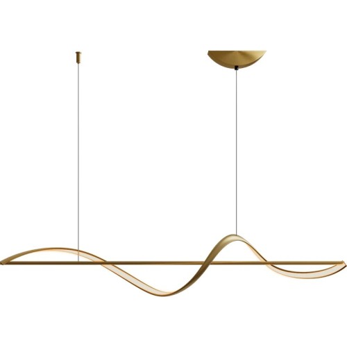 Lampa Wisząca LED Złota Fala Nad Stół Wyspa Liniowa Modern Glamour