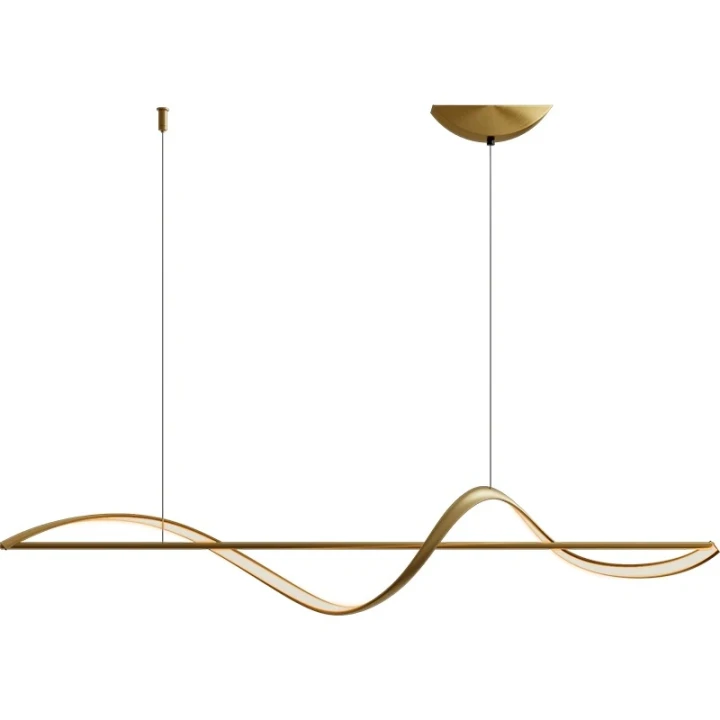 Lampa Wisząca LED Złota Fala Nad Stół Wyspa Liniowa Modern Glamour