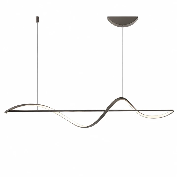 Lampa Wisząca LED Czarna Fala Nad Stół Wyspa Liniowa Modern Glamour
