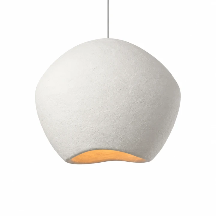 Lampa Wisząca Biały Kamień Kamyk Wabi Sabi Japandi 40 cm Nad Stół
