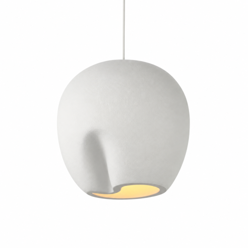 Lampa Wisząca Rzeźbiarska Organic Pebble White 40 CM Minimalistyczna Lampa Japandi Scandi